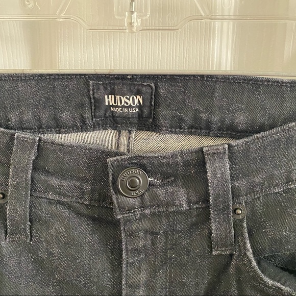 HUDSON BLACK METALLIC STRIPED PRINT JEANS SIZE 27 - Picture 11 of 12
